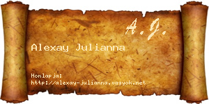 Alexay Julianna névjegykártya